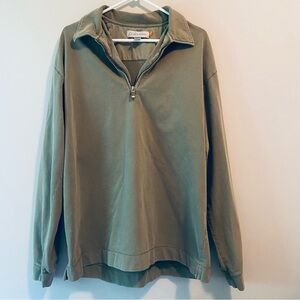 XL Quiksilver Men’s Quarter-Zip Pullover Dusty Sage Green Comfort Fit